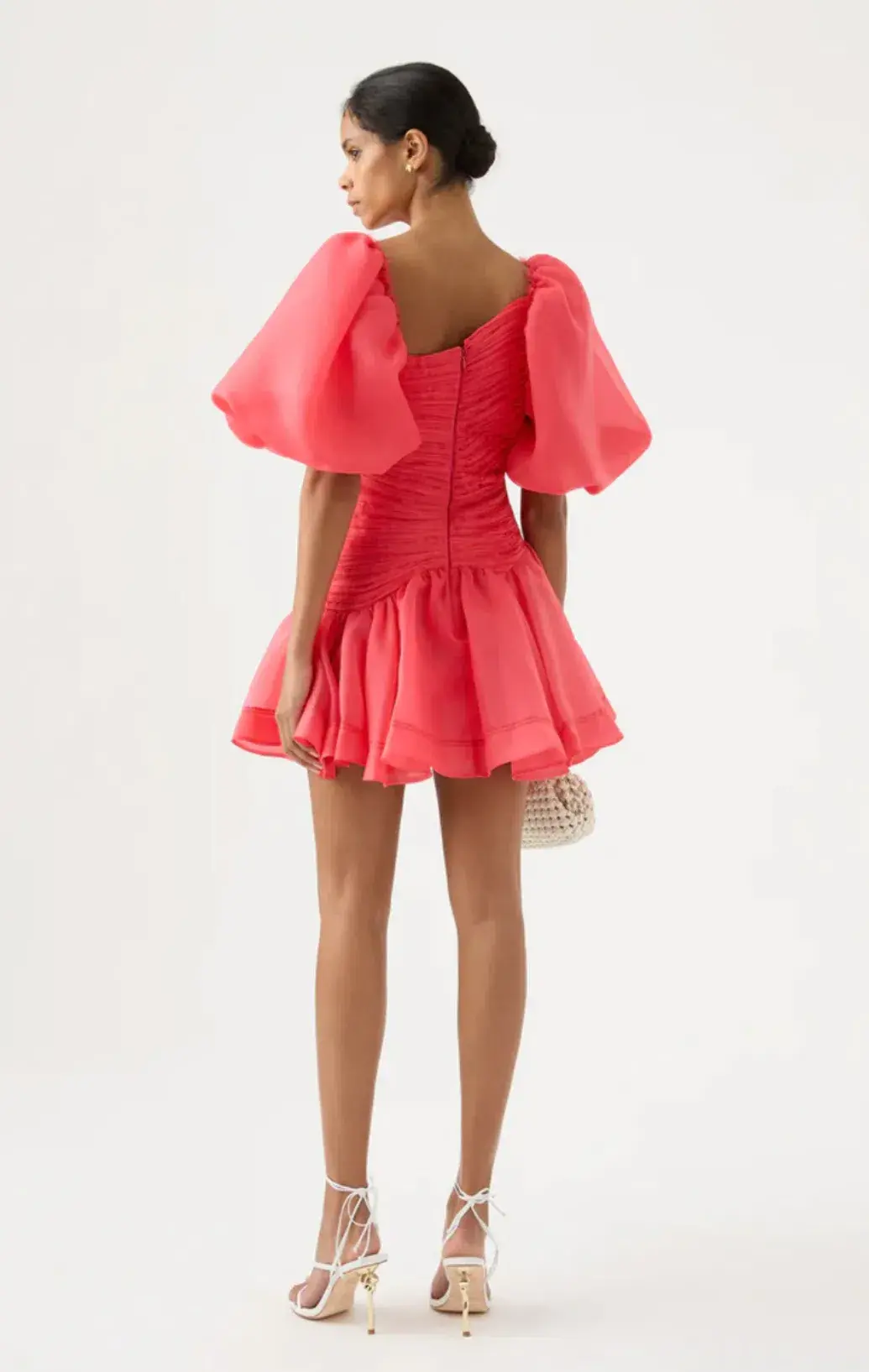 Aje Joan Puff Sleeve Mini Dress Pink Size 8 / S - Image 3