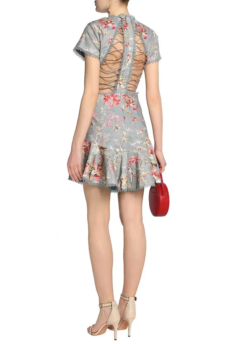 Zimmermann Mercer Flutter Dress Floral Size 6 - Image 2