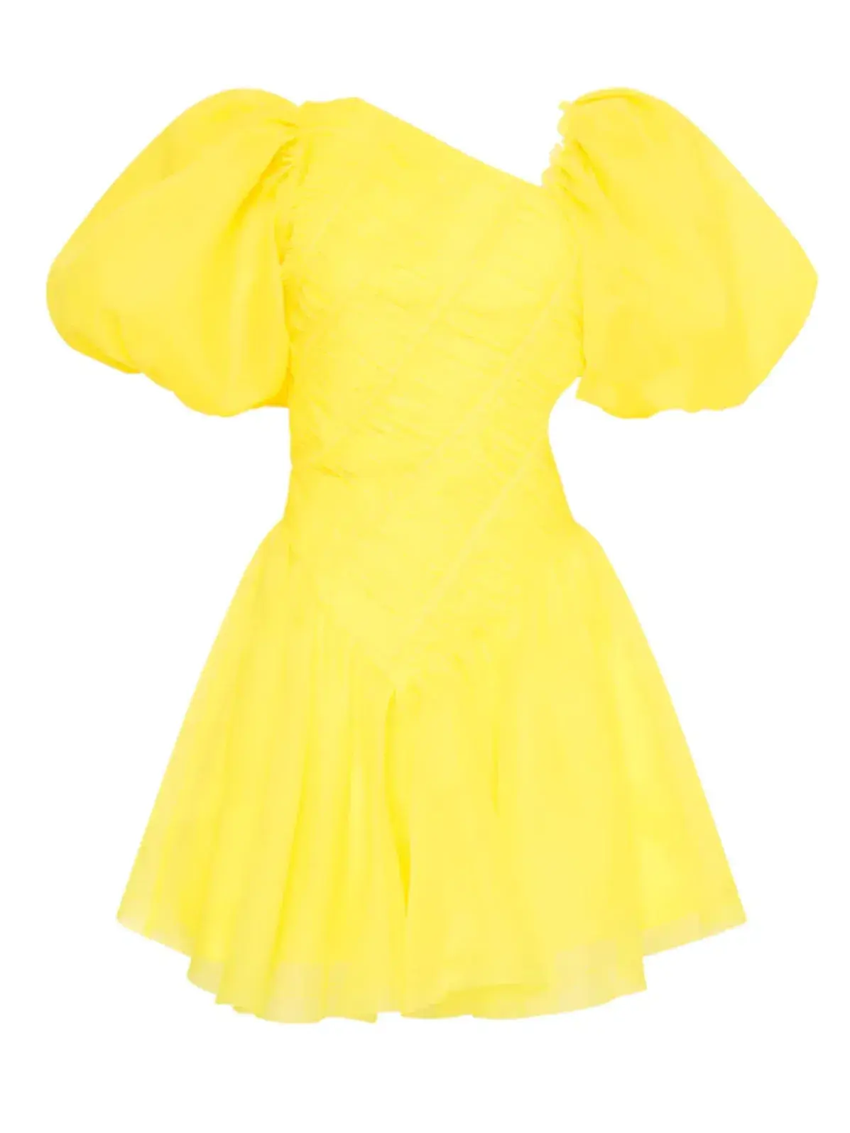 Aje Dawn Ruched Mini Dress Yellow Size 6 / XS - Image 4