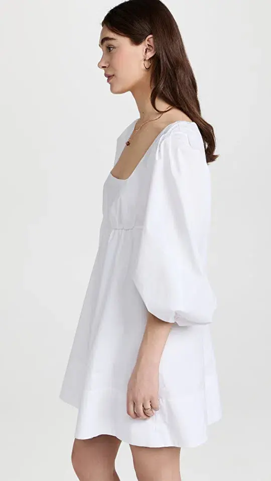 Staud Sophie Babydoll Mini Dress White Size 8 - Image 4
