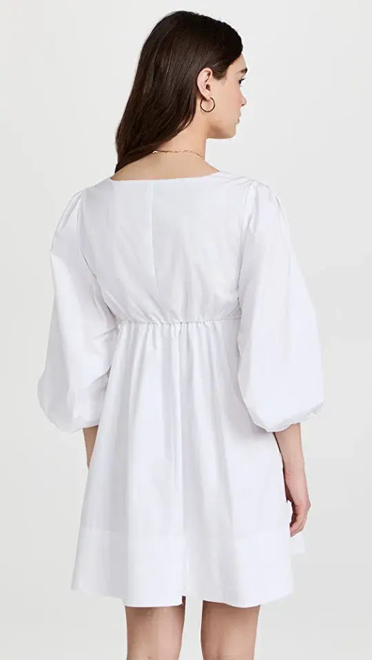 Staud Sophie Babydoll Mini Dress White Size 8 - Image 3