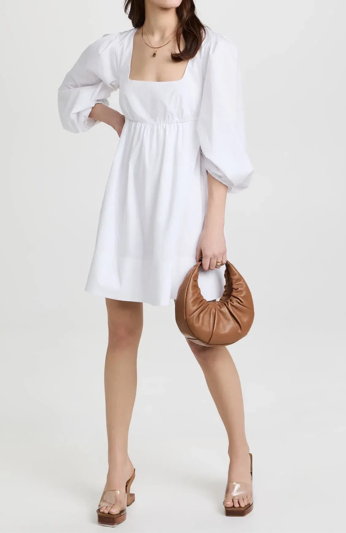 Staud Sophie Babydoll Mini Dress White Size 8 - Image 1
