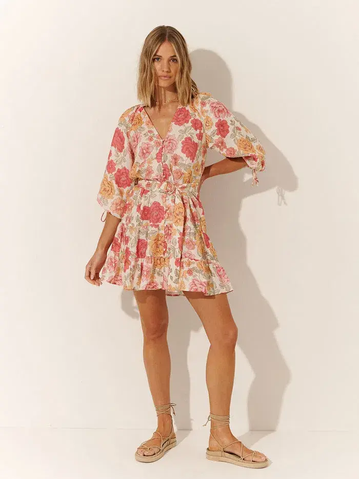 Kivari Camela Babydoll Mini Dress Floral Print Size 6 - Image 1