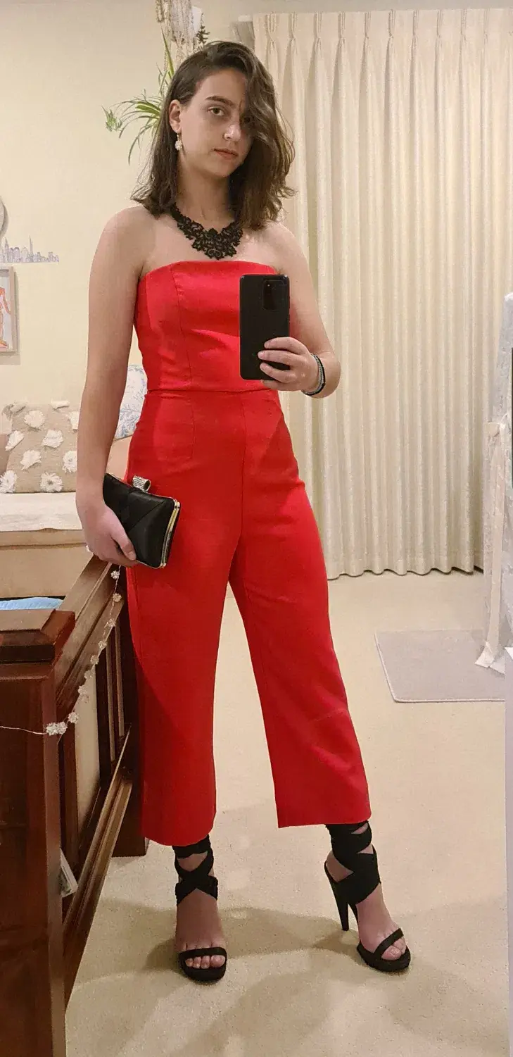 Kookai Oyster Jumpsuit Red - Image 1