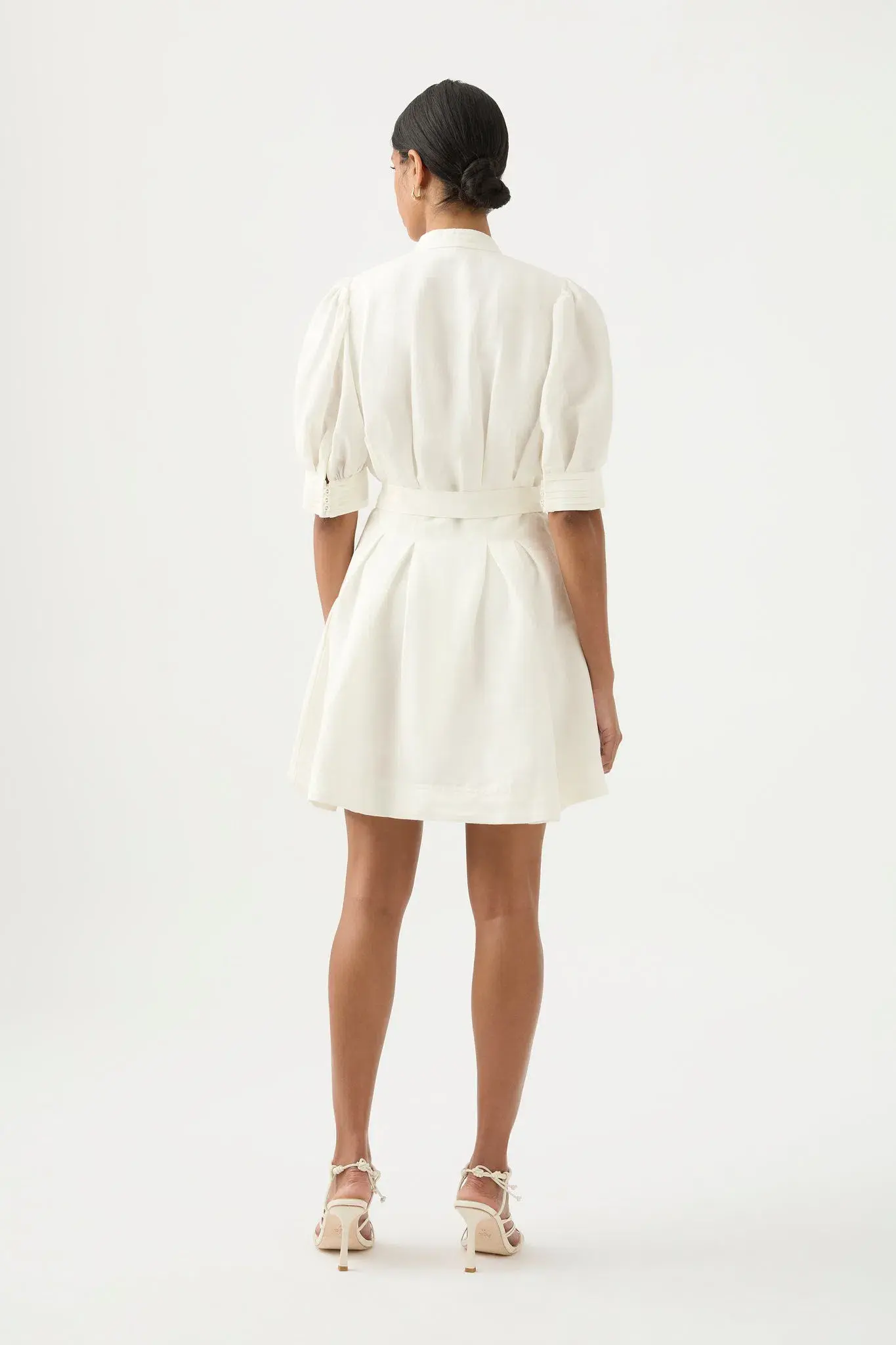 Aje Eden Box Pleat Mini Dress White Size AU 10  - Image 3