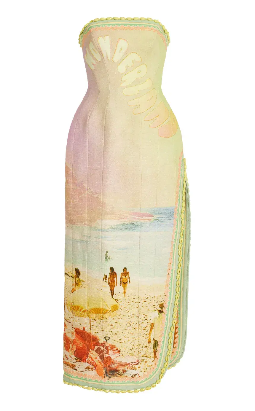 Zimmermann Poster Print Coaster Structured Midi Dress Multi Size 0 / AU 8 - Image 5