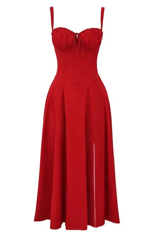 House of CB "Carmen" Bustier Sundress Red Rose Size AU 10 - Image 5