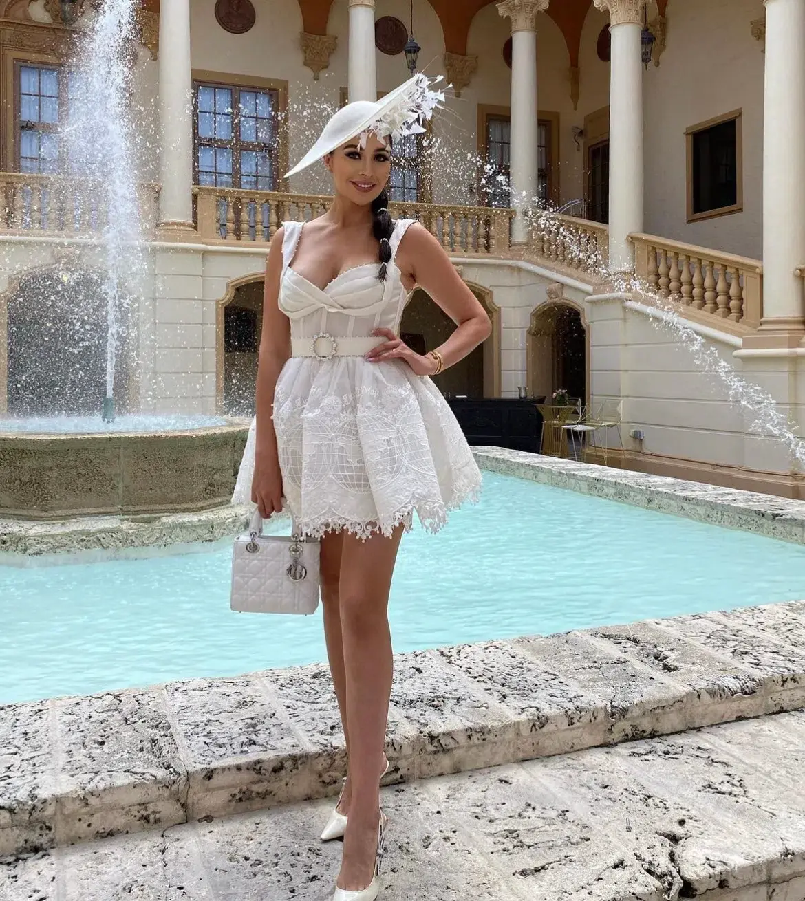 Zimmermann High Tide Embroidered Mesh Mini Dress Ivory Size 1 / Au 10 - Image 3