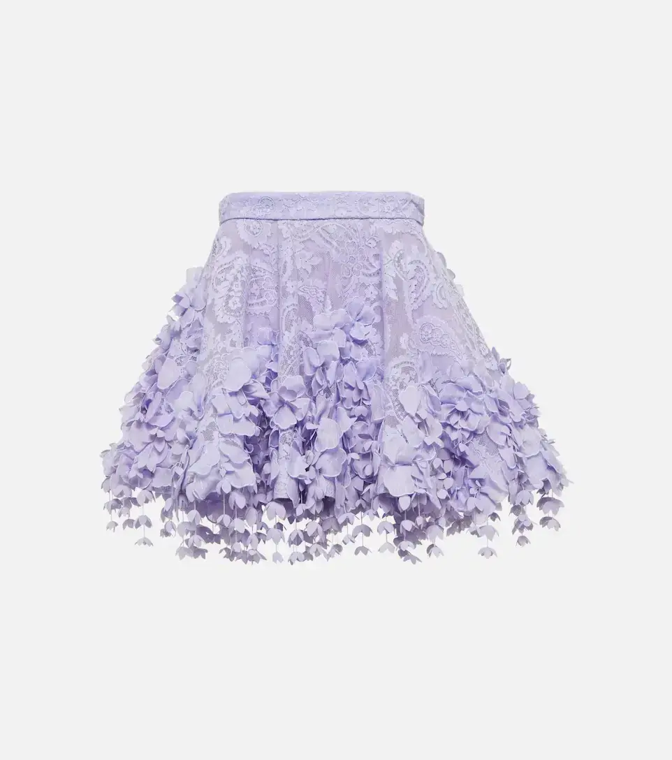 Zimmermann High Tide Flip Mini Skirt & Lace Shirt Set Periwinkle Size 0/ AU 6 to 8 - Image 4