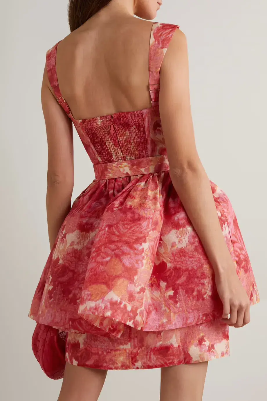 Zimmermann High Tide Mini Dress Pink Ikat Floral Size 0 / AU 6 to 8 - Image 2