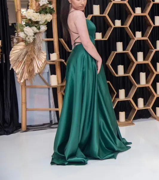 Coco Chanel Maddy Gown Emerald Gown Size 8 for rent on The Volte - main image