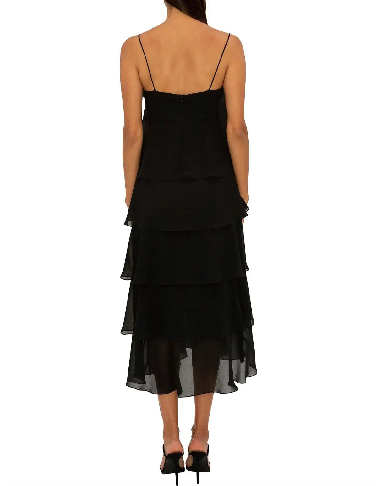 Carla Zampatti Black Tiered Maxi Dress Size 8 - Image 3