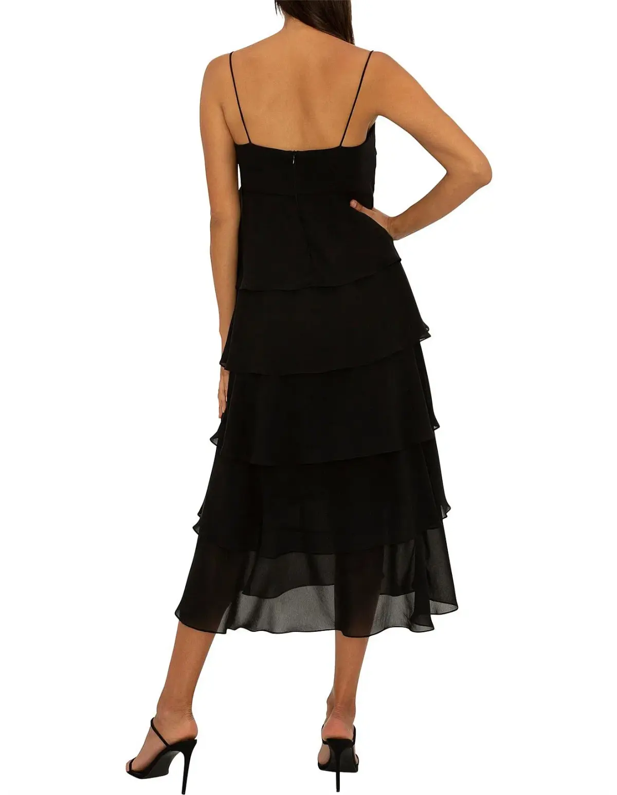 Carla Zampatti Black Tiered Maxi Dress Size 8 - Image 2