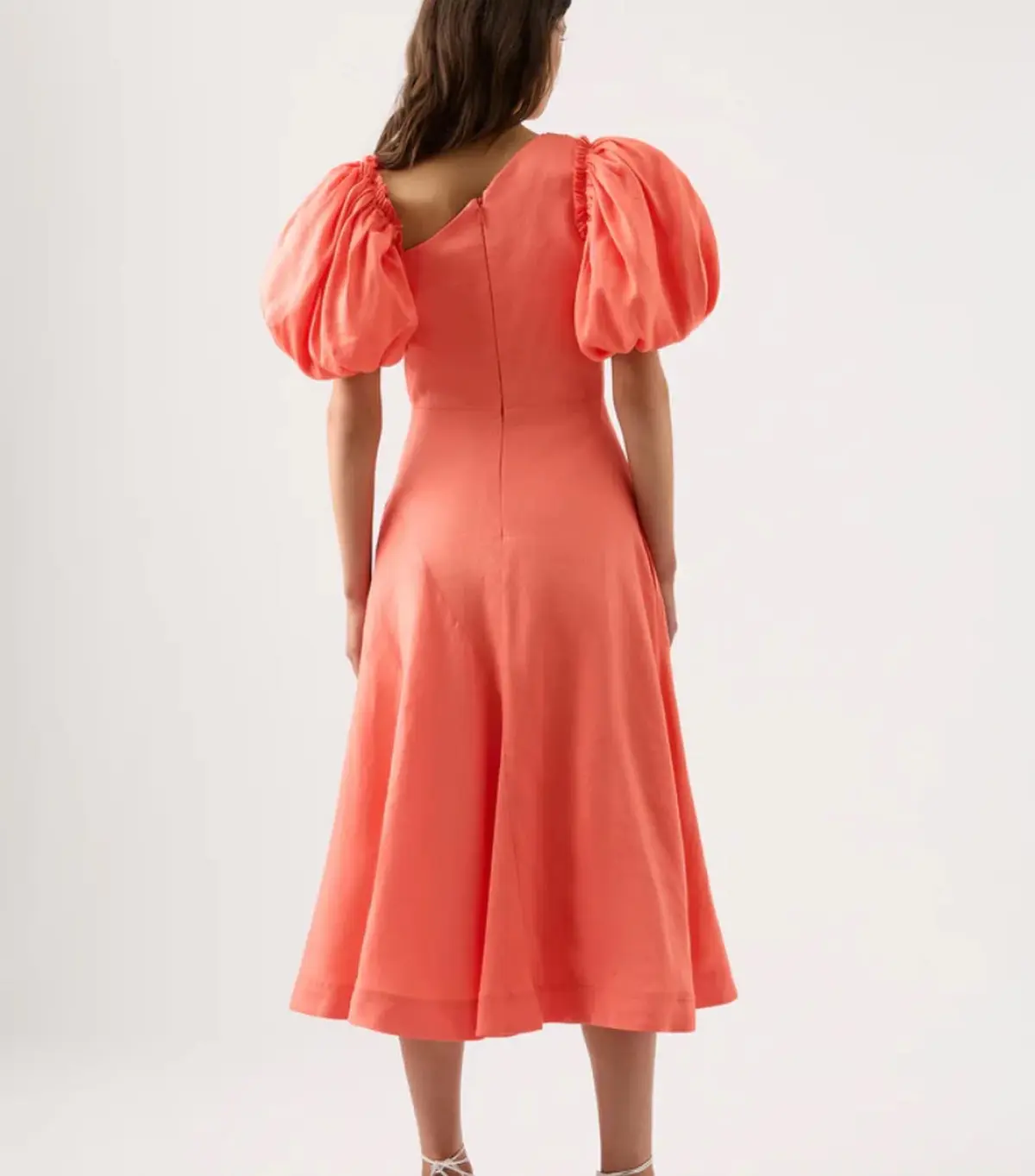 Aje Maia Midi Dress Coral Size 6 / XS - Image 3