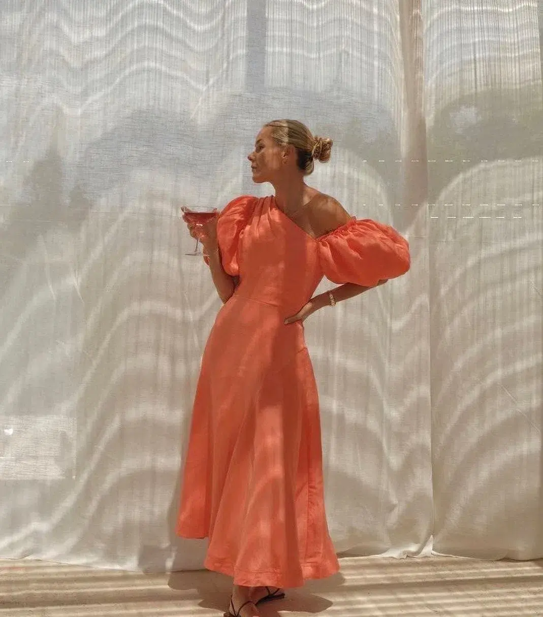 Aje Maia Midi Dress Coral Size 6 / XS - Image 4