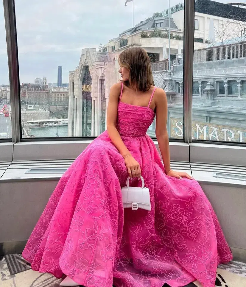 Aje Evangeline Cornelli Maxi Dress Protea Pink Size L / AU 12 for rent on The Volte - main image