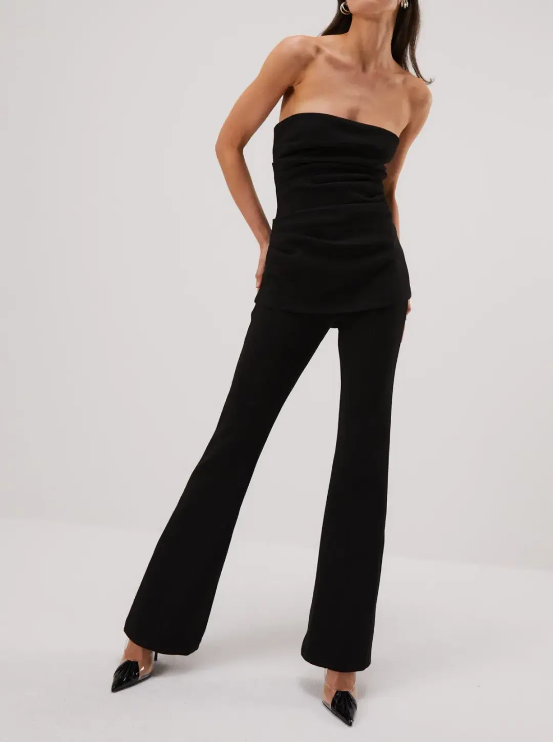 MISHA Bronte Bonded Crepe Jumpsuit Black Size M for rent on The Volte - main image