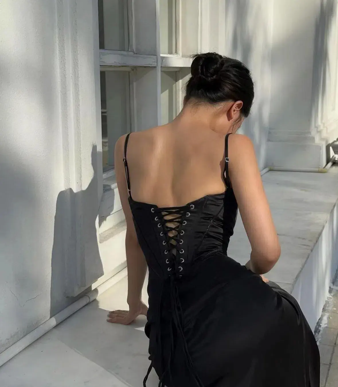 House of CB Anabella Lace Up Corset Maxi Dress in Black Size M / AU 10 - Image 5
