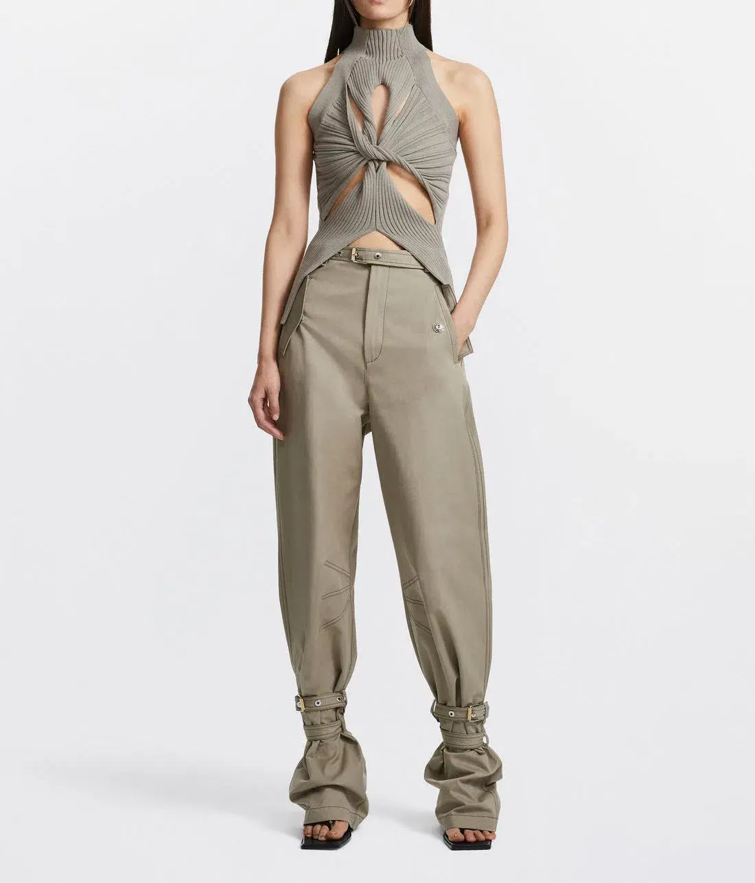 Dion Lee Muscular Twist Tank in Stone Size 8 / S - Image 1