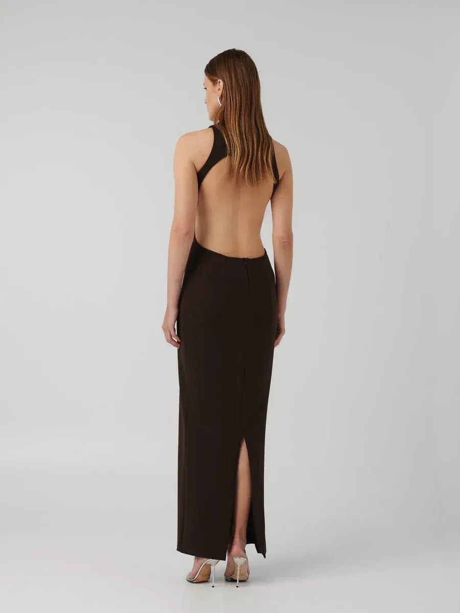 Effie Kats Ambre Gown - Coffee - Size M (10) - Image 4