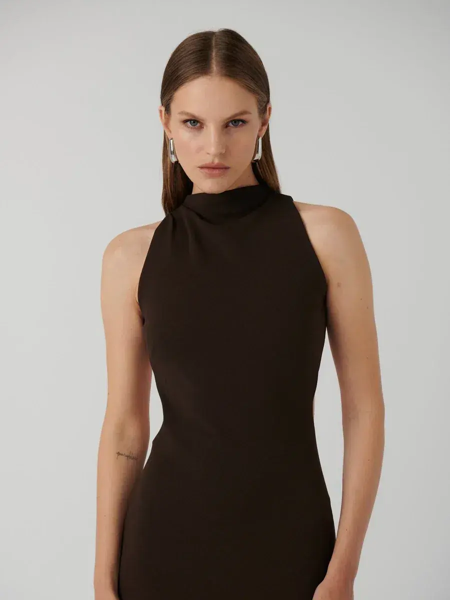 Effie Kats Ambre Gown - Coffee - Size M (10) - Image 2