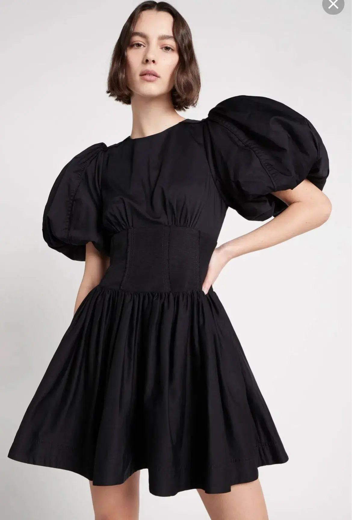 Aje Gianna Puff Sleeve Mini Dress Black Size 8 - Image 2