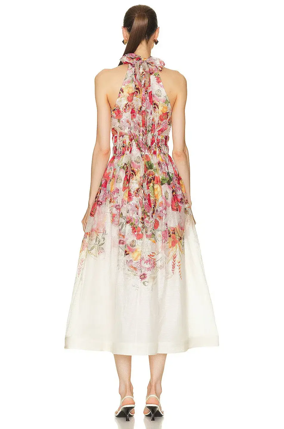Zimmermann The Wonderland Halter Dress in Elka Poppy Ivory Print Size 1 /Au 10 - Image 2