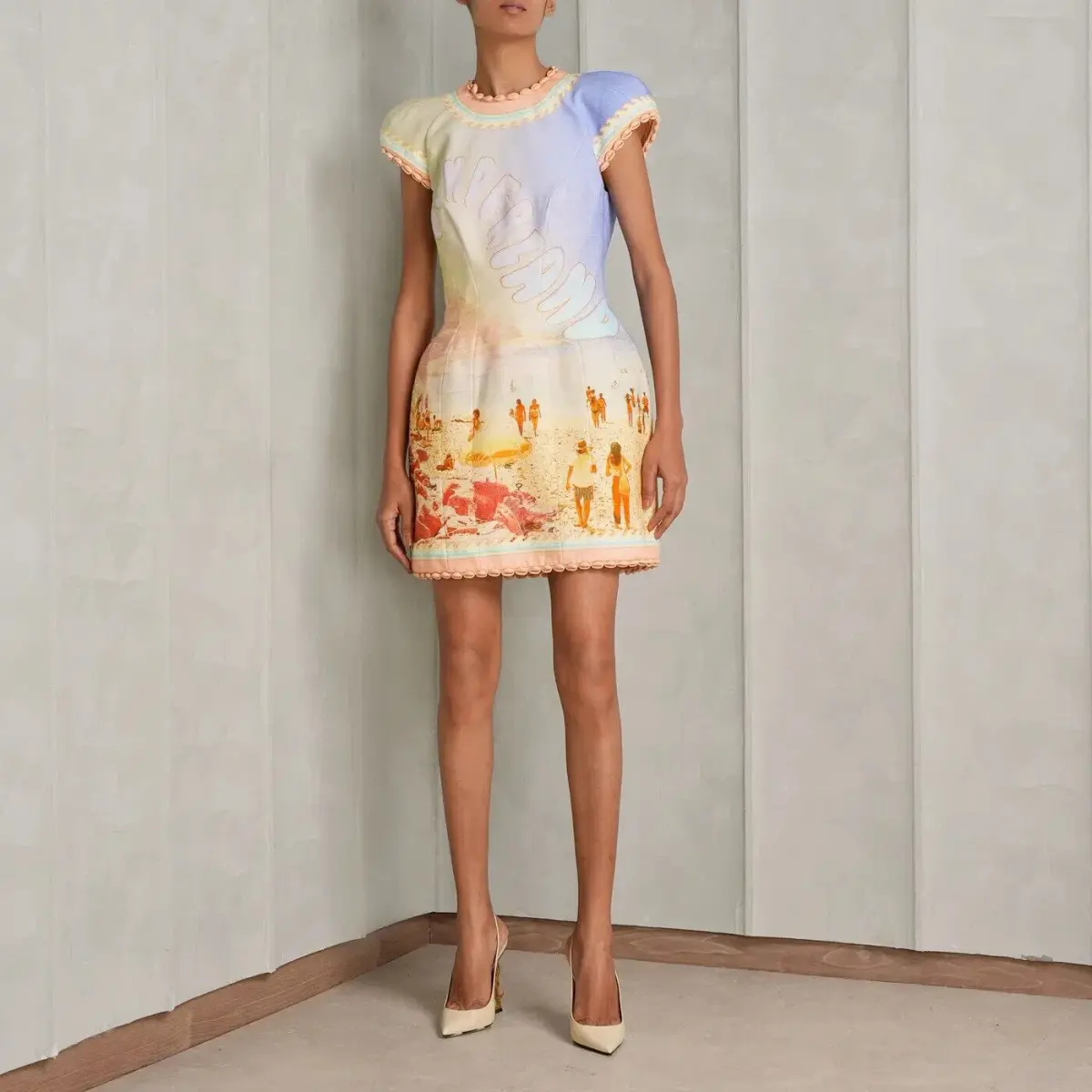 Zimmermann The Coaster Structured Mini Dress in Poster Print Size 2 / AU 12 - Image 1