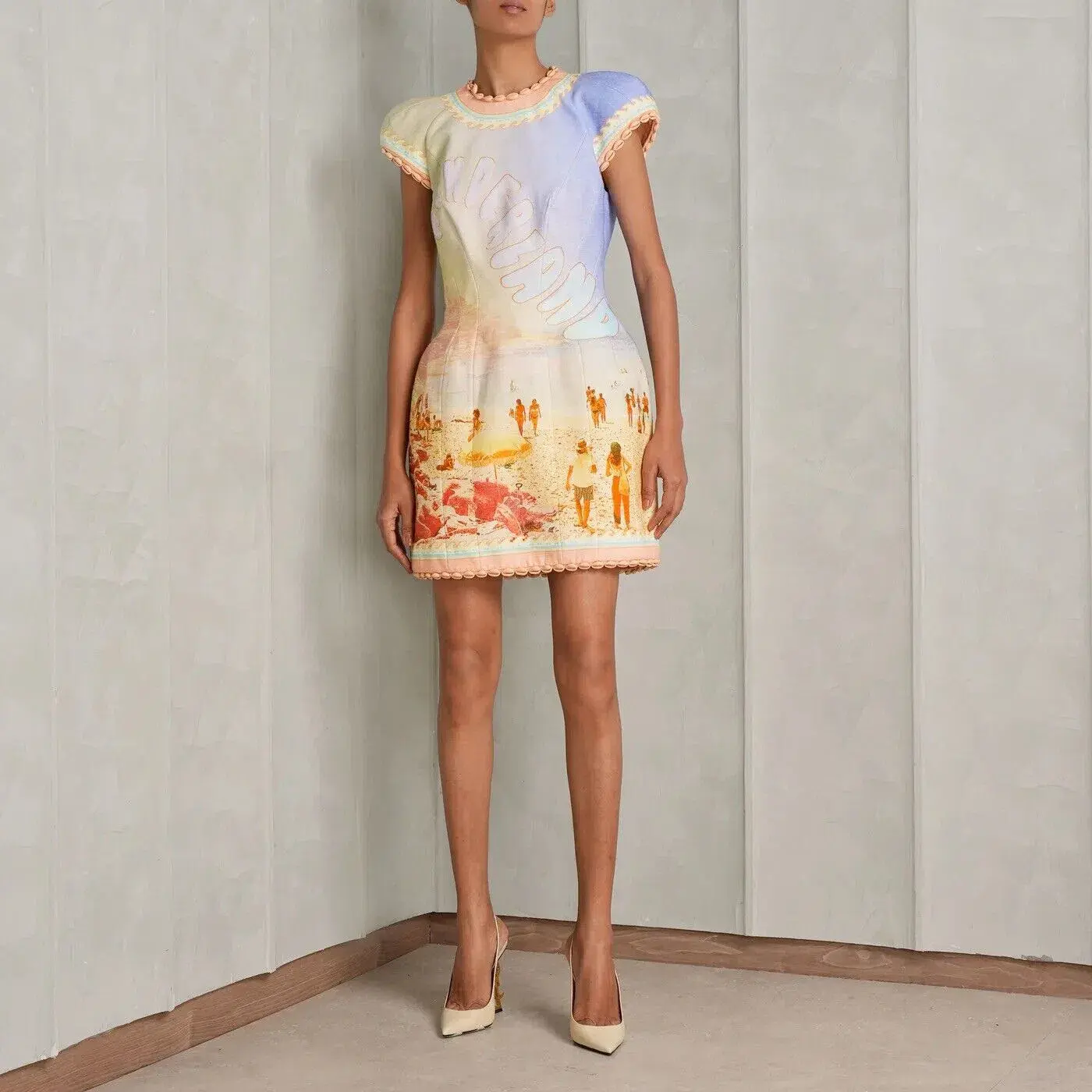 Zimmermann The Coaster Structured Mini Dress in Poster Print Size 2 / AU 12 - Image 1