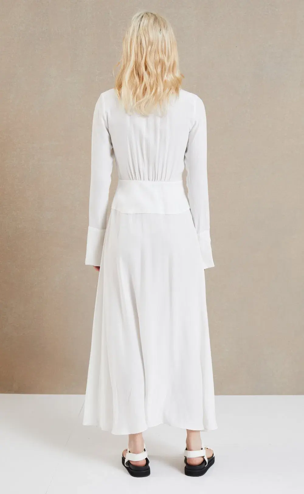 Bec & Bridge Raye Long Sleeve Maxi Dress Ivory Size 12  - Image 3
