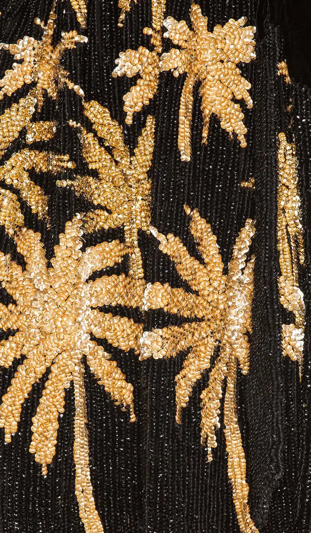 Retrofete Gabrielle Robe Dress in Blac/Gold Palm Size 6 - Image 4