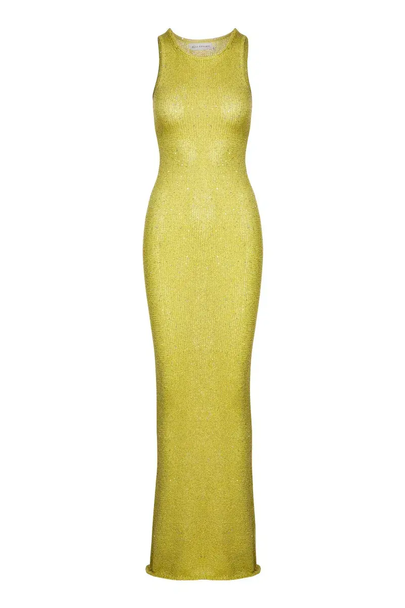 Asta Resort Natalia Dress Chartreuse Sequin Size XS/Au 6  - Image 5