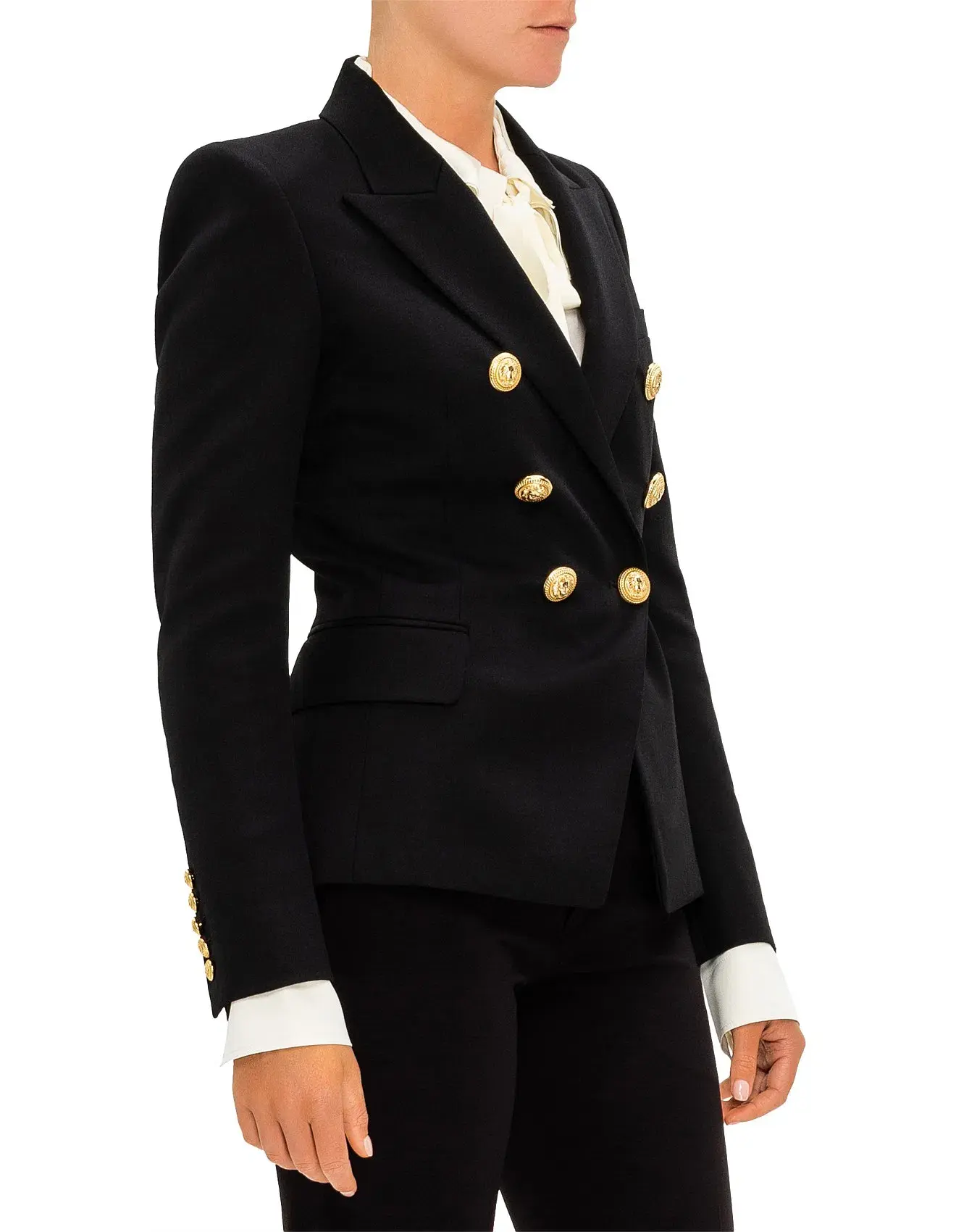 Balmain Double-breasted Wool-twill Blazer With Gold Buttons Size 40/Au 12  - Image 2