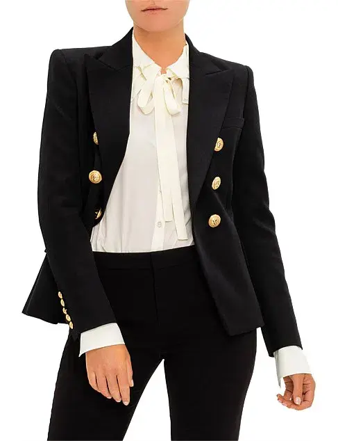 Balmain Double-breasted Wool-twill Blazer With Gold Buttons Size 40/Au 12  - Image 1