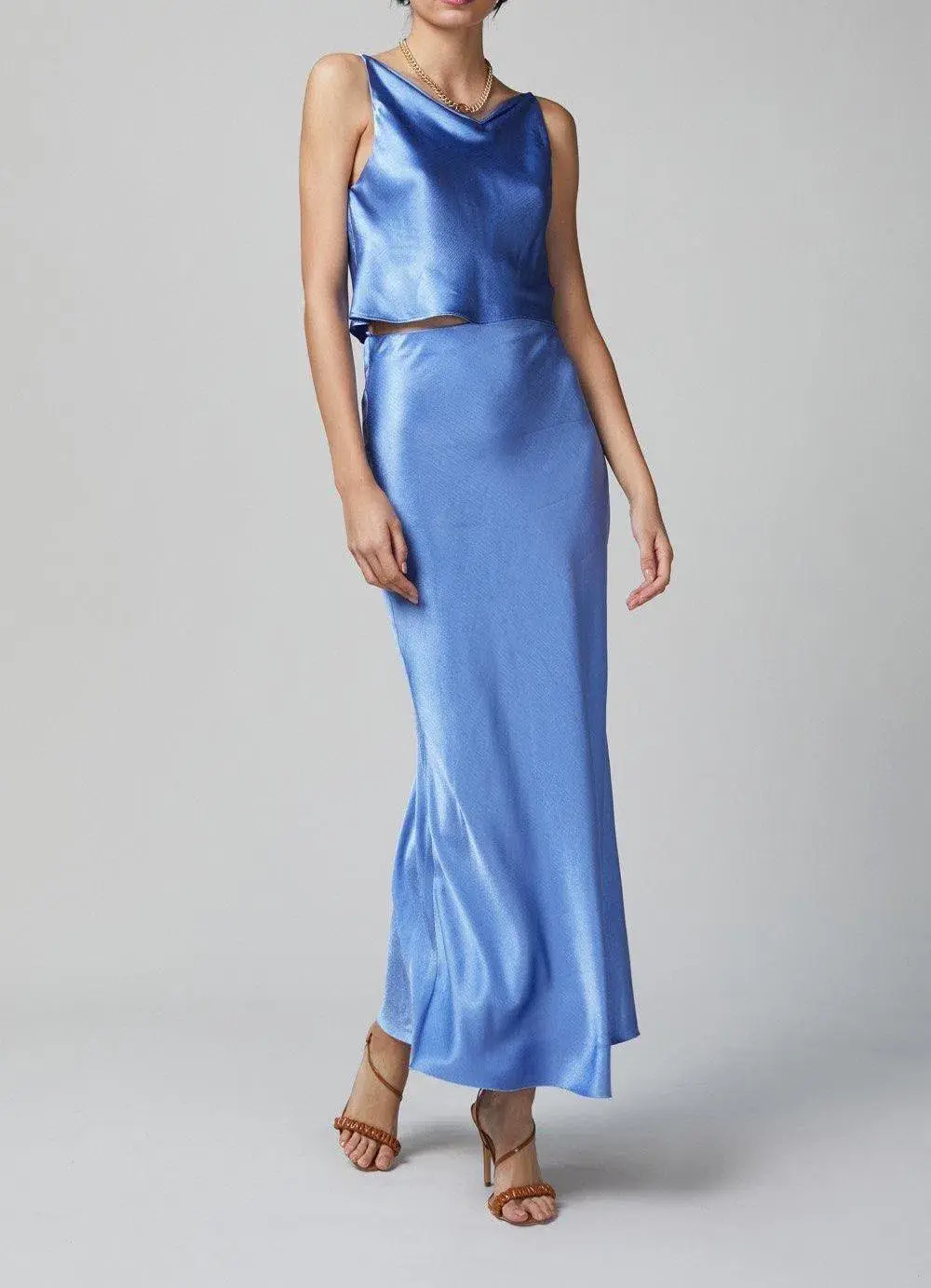 Bec & Bridge Delphine Top and Skirt Set in Cornflower Blue Size 14 - Image 1