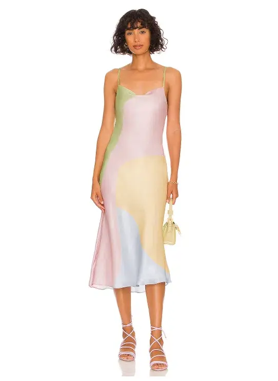 Olivia Rubin Aubrey Midi Dress Multi Size 12 - Image 4