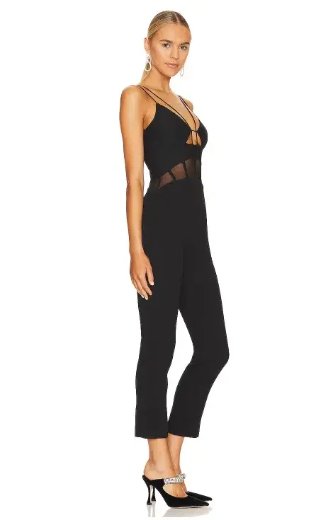 Misha Myrine Bonded Crepe Jumpsuit Black Size 10/M - Image 2