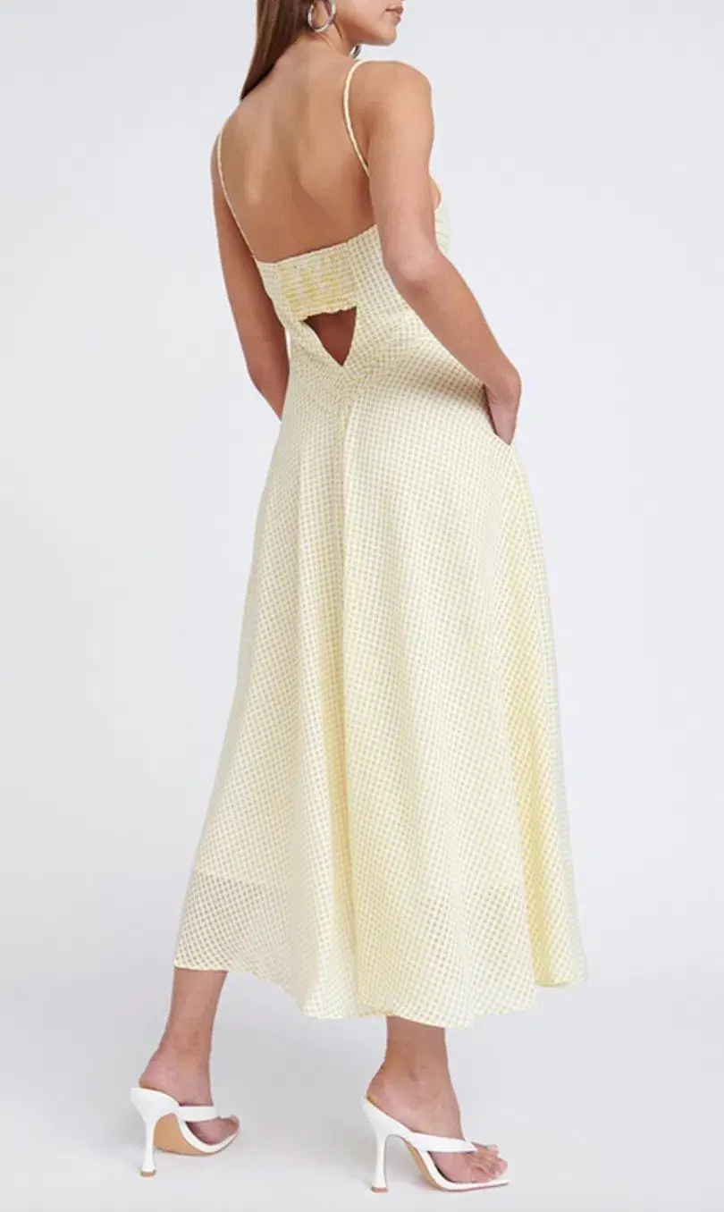 By Johnny Romy Check Dress Yellow Size 6 - Image 3
