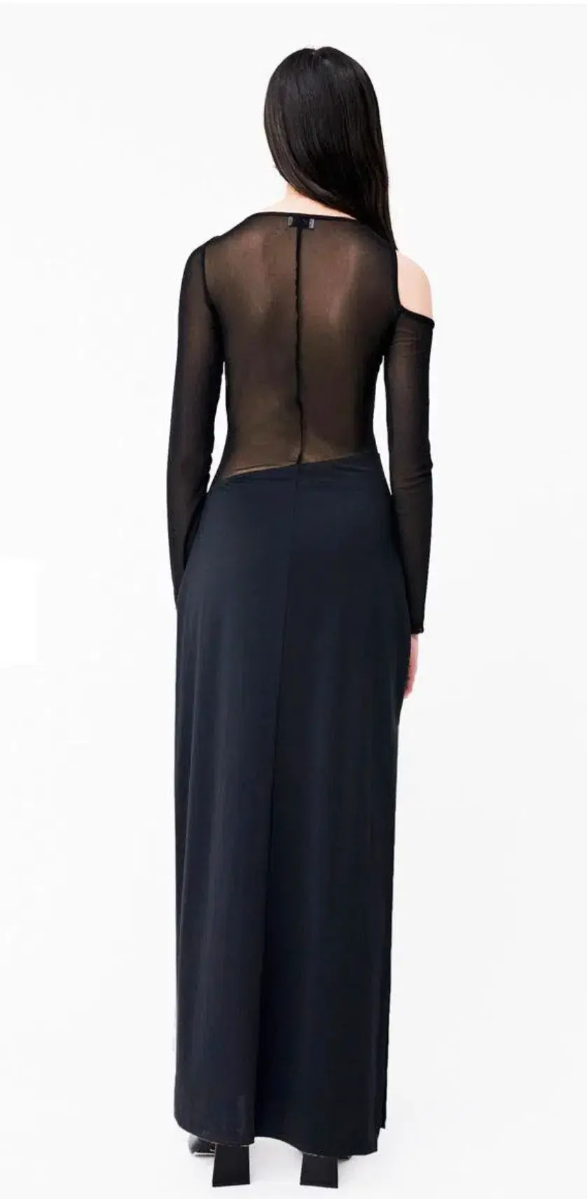 Suboo Rodin Long Sleeve Mesh Jersey Maxi Dress Black Size M / Au 10 - Image 2