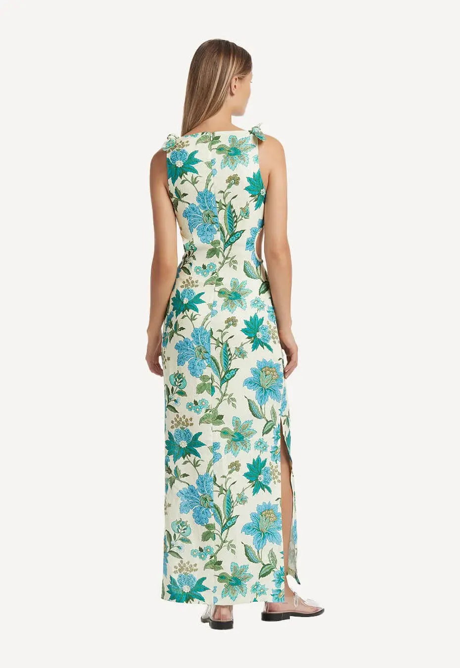 Sir The Label Alexandre Cut Out Midi Dress Blue Floral Size 0/ AU 6 - Image 2