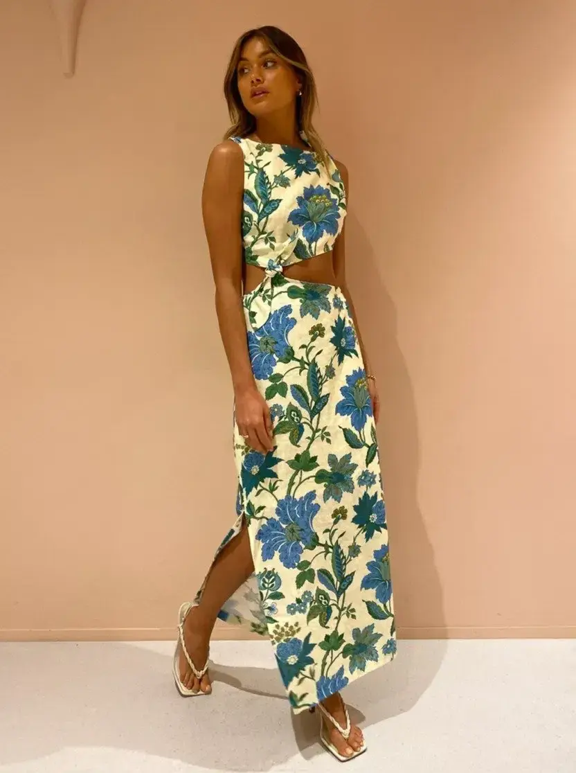SIR the Label Alexandre Knot Dress in Marguerite Print Size 2 / AU 10 - Image 5