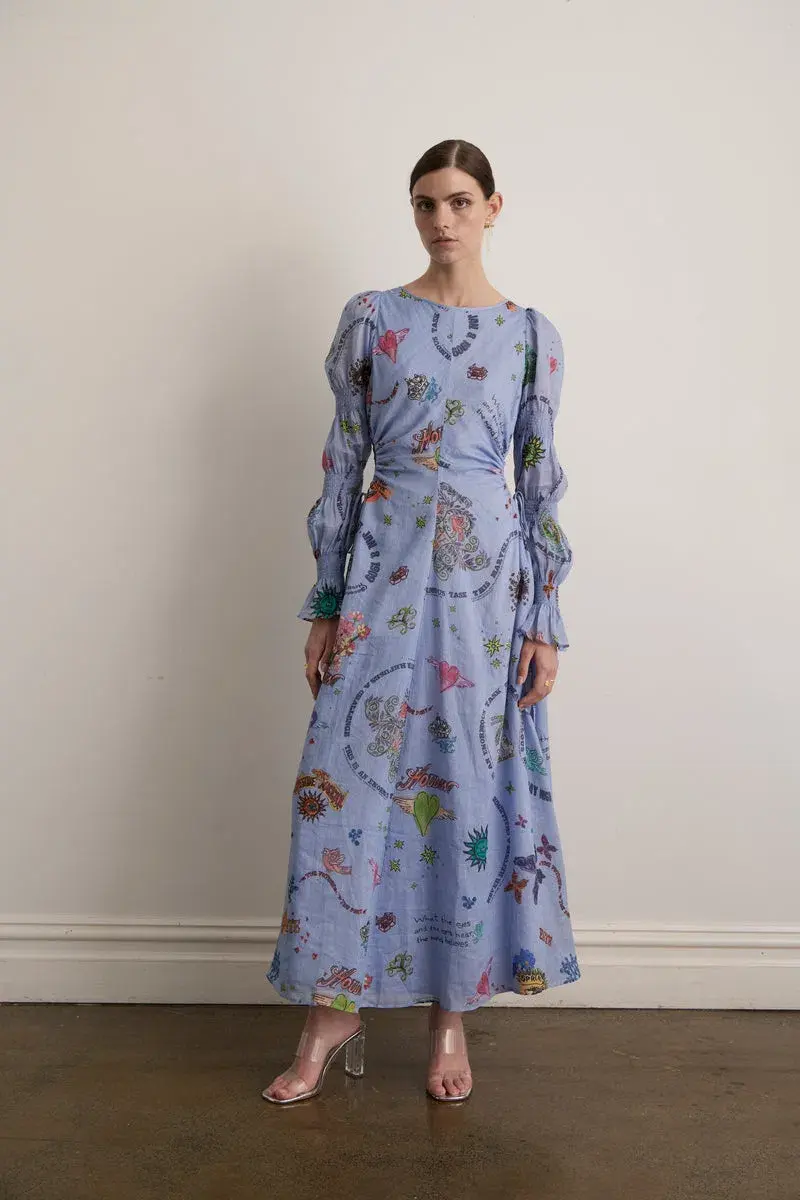Kate Ford Caracus Cut Out Gown Multi Print Size 10 - Image 1
