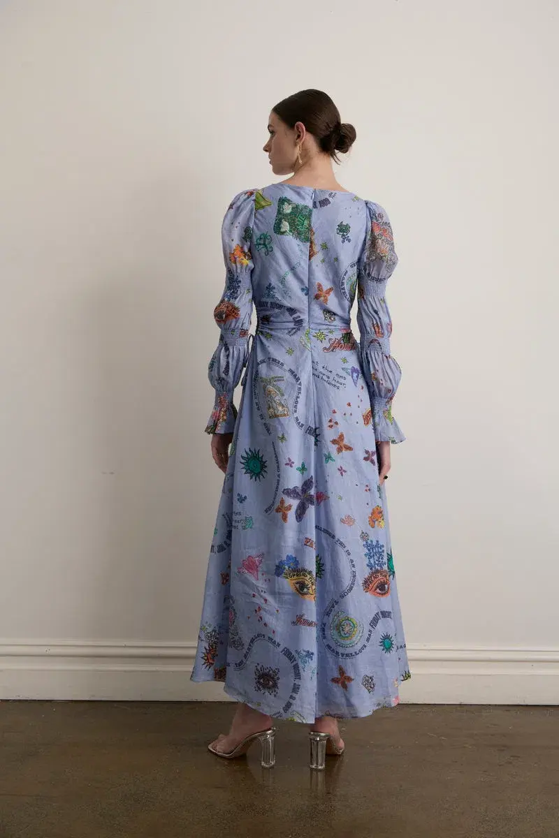 Kate Ford Caracus Cut Out Gown Multi Print Size 10 - Image 2