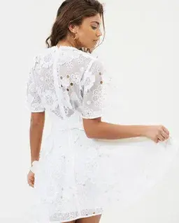 Talulah White Lace Mini Dress Size 8 - Image 1