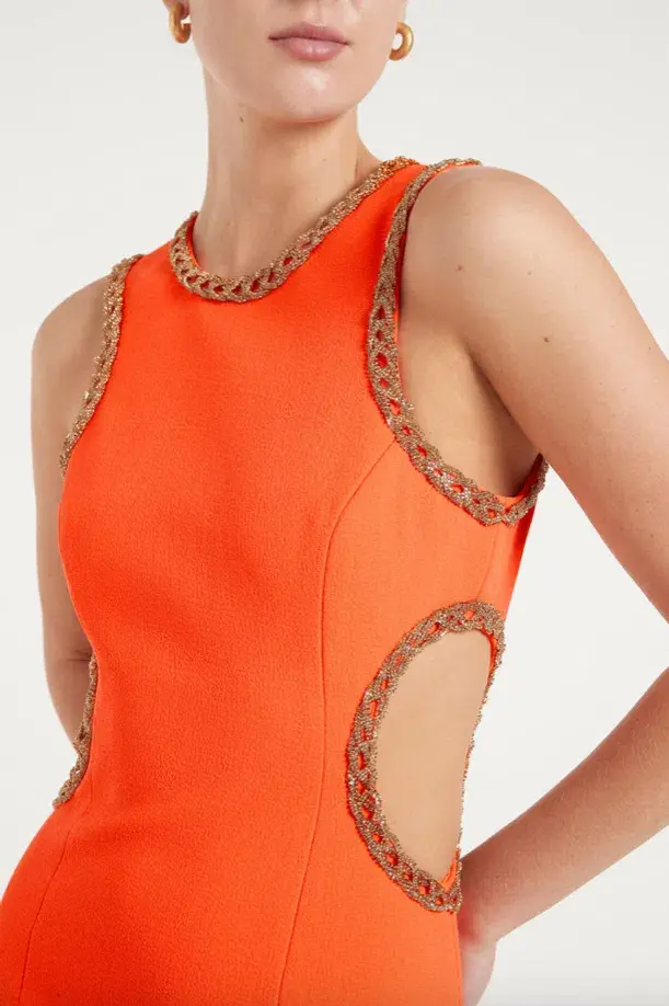 Rebecca Vallance Loretta Cut Out Mini Dress Orange Size 10 - Image 2