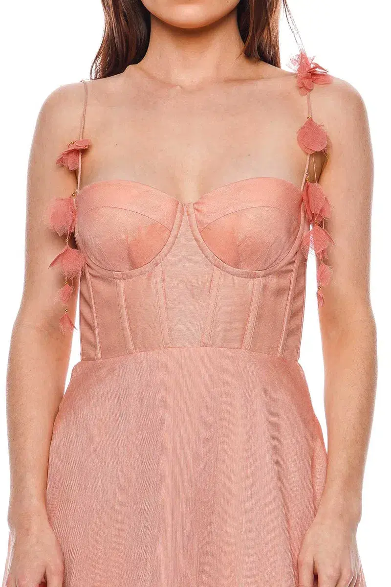 Zimmermann Wonderland Midi Corset Dress Pink Size 2 / AU 12 - Image 4