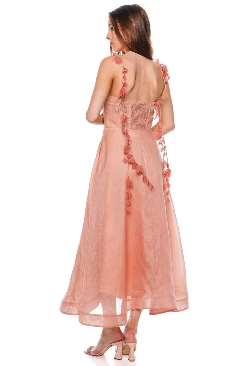 Zimmermann Wonderland Midi Corset Dress Pink Size 2 / AU 12 - Image 3