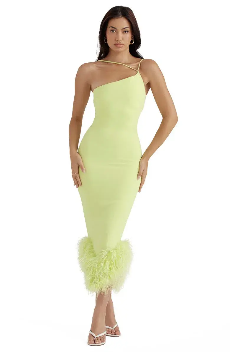 House of CB Alessia Midi Dress in Lime Size M/Au 10 - Image 1
