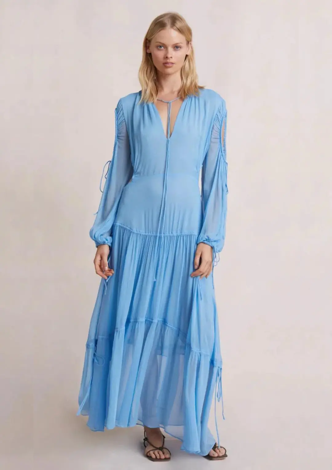 Bec & Bridge Charlotte Long Sleeve Maxi Dress Blue Size 14 for rent on The Volte - main image