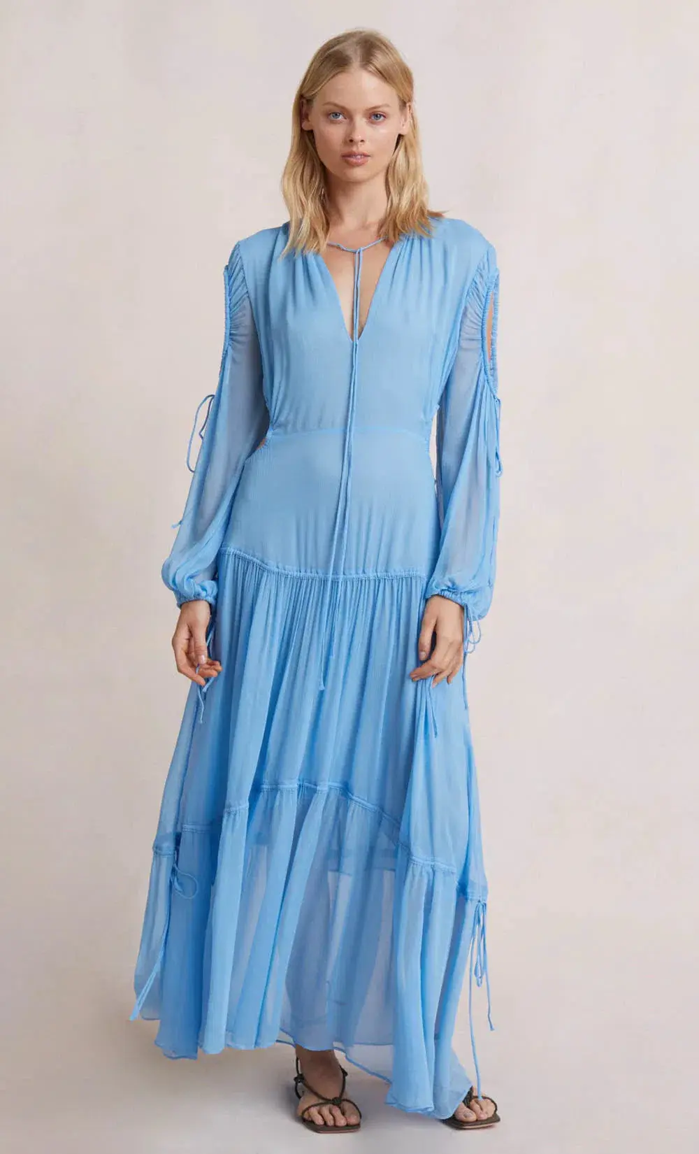 Bec & Bridge Charlotte Long Sleeve Maxi Dress Blue Size 14 - Image 3